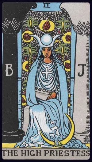 La carte La Papesse du tarot Rider-Waite-Smith