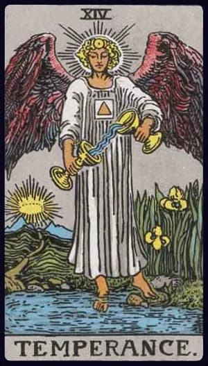 La carte Tempérance du tarot Rider-Waite-Smith