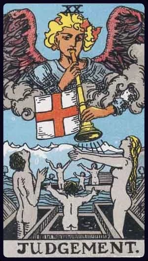 La carte Le Jugement du tarot Rider-Waite-Smith